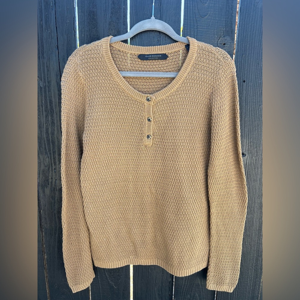 Club Monaco Camel Crew Neck Sweater